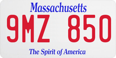 MA license plate 9MZ850