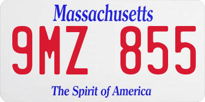 MA license plate 9MZ855