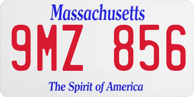 MA license plate 9MZ856