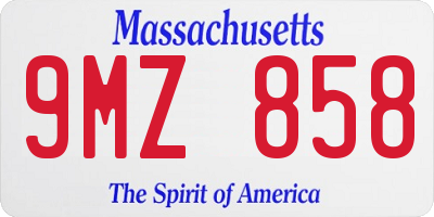 MA license plate 9MZ858