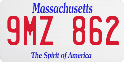 MA license plate 9MZ862