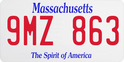MA license plate 9MZ863