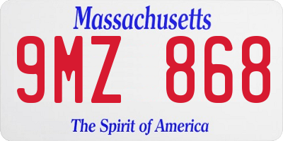 MA license plate 9MZ868
