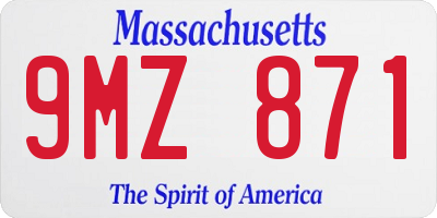 MA license plate 9MZ871