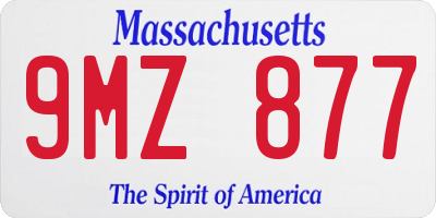 MA license plate 9MZ877