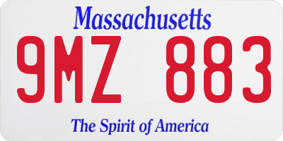 MA license plate 9MZ883