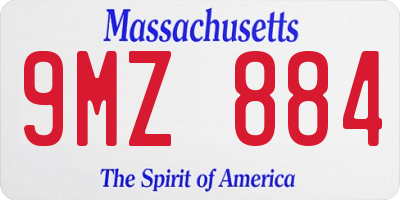 MA license plate 9MZ884
