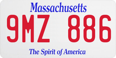 MA license plate 9MZ886