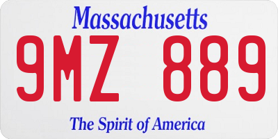 MA license plate 9MZ889