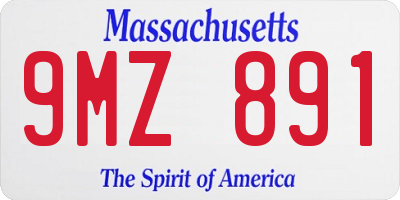 MA license plate 9MZ891