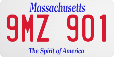 MA license plate 9MZ901