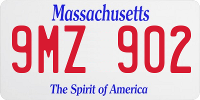 MA license plate 9MZ902