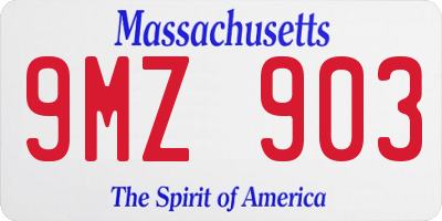 MA license plate 9MZ903