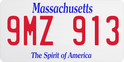 MA license plate 9MZ913