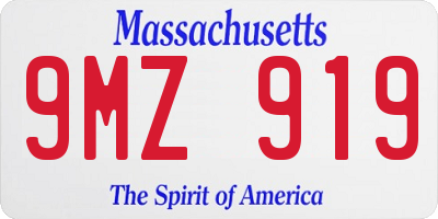 MA license plate 9MZ919