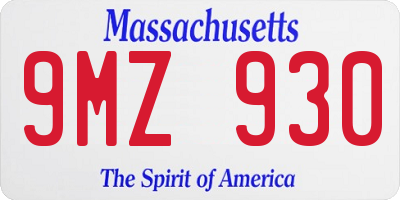 MA license plate 9MZ930