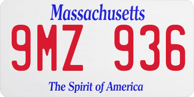 MA license plate 9MZ936