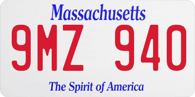 MA license plate 9MZ940