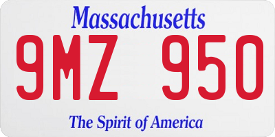 MA license plate 9MZ950