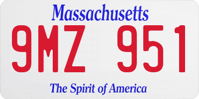 MA license plate 9MZ951