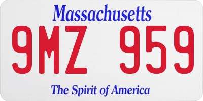 MA license plate 9MZ959