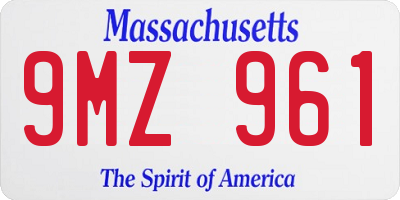 MA license plate 9MZ961