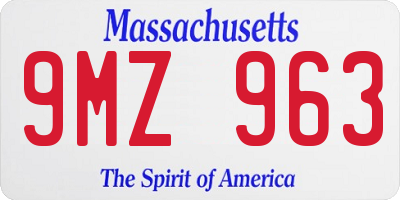 MA license plate 9MZ963