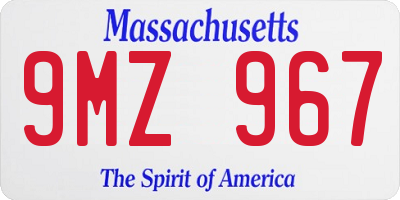 MA license plate 9MZ967