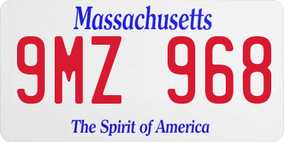 MA license plate 9MZ968
