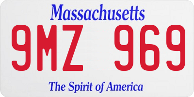 MA license plate 9MZ969