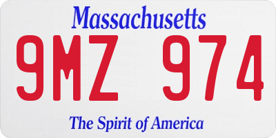 MA license plate 9MZ974