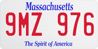 MA license plate 9MZ976