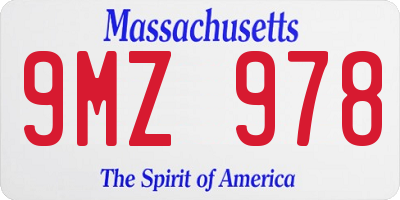 MA license plate 9MZ978