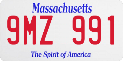 MA license plate 9MZ991
