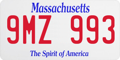 MA license plate 9MZ993