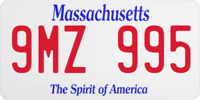 MA license plate 9MZ995