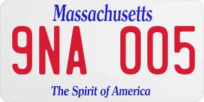 MA license plate 9NA005