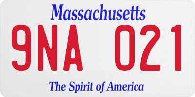 MA license plate 9NA021
