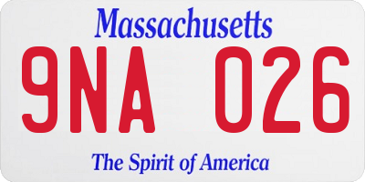 MA license plate 9NA026
