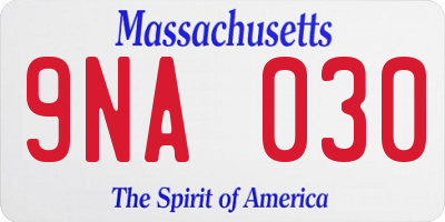 MA license plate 9NA030