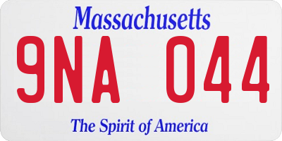 MA license plate 9NA044
