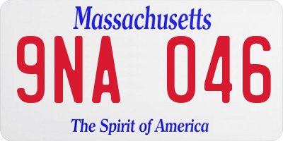 MA license plate 9NA046