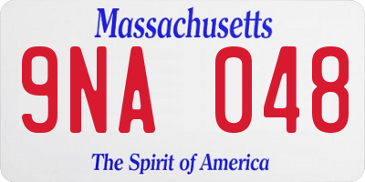 MA license plate 9NA048