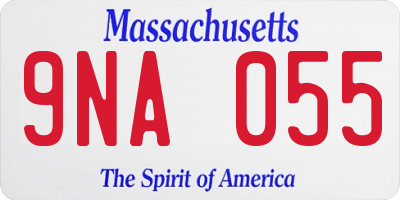 MA license plate 9NA055