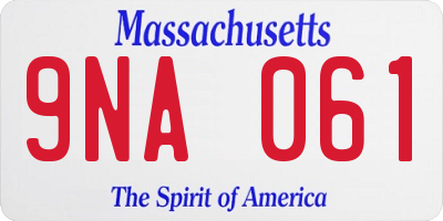 MA license plate 9NA061