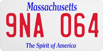 MA license plate 9NA064
