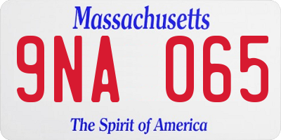 MA license plate 9NA065