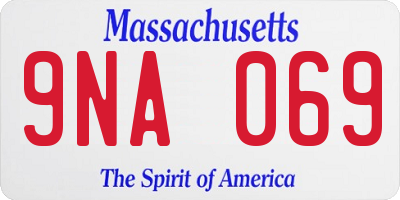MA license plate 9NA069