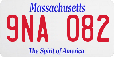 MA license plate 9NA082