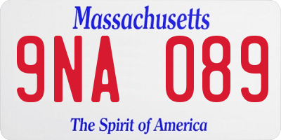 MA license plate 9NA089